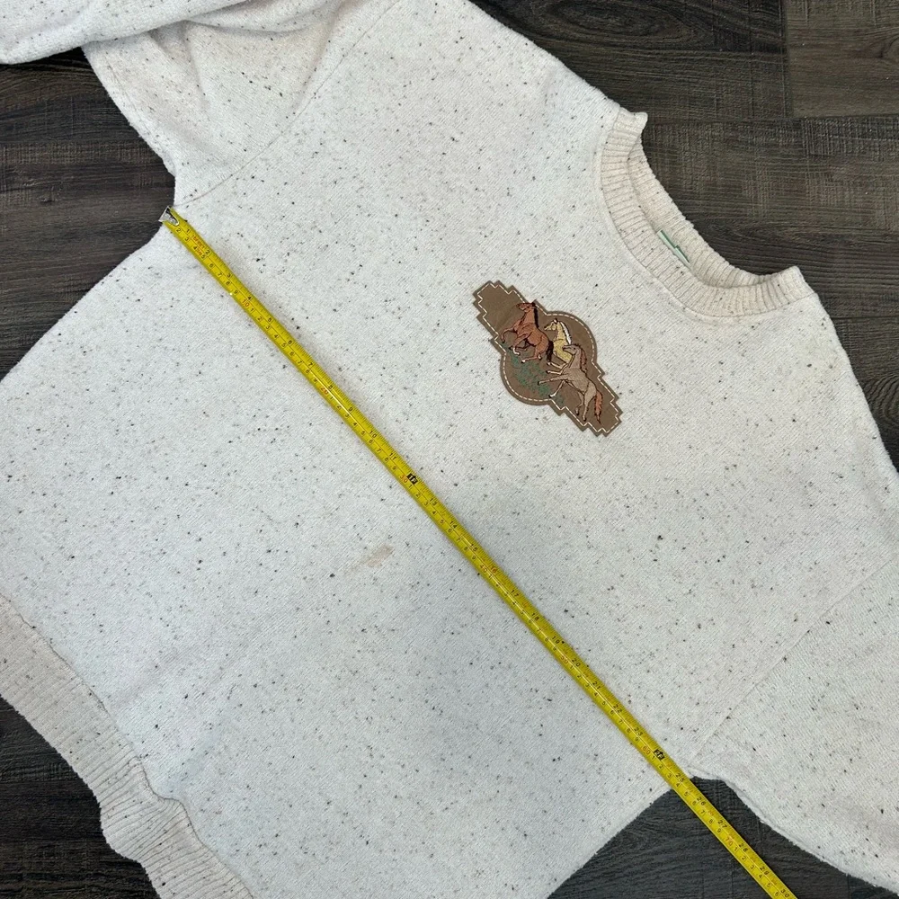 Vintage 90s Art Unlimited Horse Graphic Crewneck Sweatshirt Speckled Western XL - Picture 6 of 7